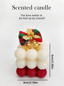 Bow Cube Aromatherapy Candles, Christmas Home Decoration Candles, Christmas Gift Decoration Including Aromatherapy Candles, Christmas Home Decoration Paraffin, Home Atmosphere Decoration, Home Candlestick Gifts Suitable For Women's Gifts, Winter Gifts Christmas Decorations Room Decor, Christmas Gifts