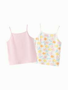 Balabala Baby Tank Top Set 2025 Autumn - 2 Packs Sleeveless Undershirts - White and Red - View 2