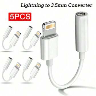 1/3/5 件 3.5 毫米音频插孔适配器兼容 14 Pro Max/14 Pro/14 Plus/14/13/12/11/X/Pro Max 系列，3.5 毫米加密狗转换器