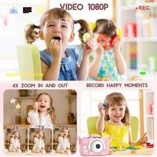 Yowmoy A Children Camera With Three Colors Cat/Bee/Bear, Mini Funny Cartoon Digital Camera Toy For Boys And Girls, Able To Take Pictures, Comes With A Memory Storage Card As An Ideal Birthday Gift, Creative Game Toy That Records Memories