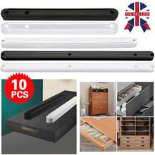 10pcs Drawer Runners Draw Rail Set Plastic Drawer Slides Replacement 298mm White Black UK - White - View 1