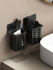 1/2pcs Wall Mounted Bathroom Storage Shelf, Punch-Free, Toilet Shower Room Washbasin Organizer Rack, For Small Items And Tools Home Bathroom Decor Bathroom Organizer , Bathroom Toilet Hand Washing Sink Toothbrush Toothpaste Comb Storage Artifact,Back To School,Bathroom Decor & Accessories