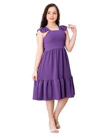 Short Plain Tank Top Dress - Morado - Ver 3