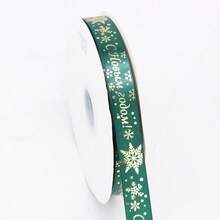 Merry Christmas! 2cm Polyester Ribbon With Gold Foil Stamping, Christmas Gift Wrapping Ribbon, Christmas Gift Decoration Ribbon