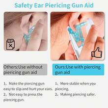 8pcs/Set Disposable Ear Piercing Gun Kit, Includes 4mm White Diamond Earrings And 1 Piercing Assist Tool - 8pcs First Generation Ear Piercer + Auxiliary Device - View 6