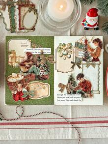 30 pièces/paquet Autocollants thème Noël, autocollants décoratifs créatifs et esthétiques, matériaux de DIY de collage, cadeau de fête, fournitures scolaires personnalisées pour scrapbooking - Voir 4