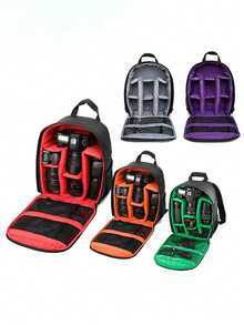 Mochila de cámara multifuncional para exteriores, bolsa de viaje para cámara digital réflex, bolsa de fotografía (color del cierre y del forro aleatorio) - Multicolor - Ver 4