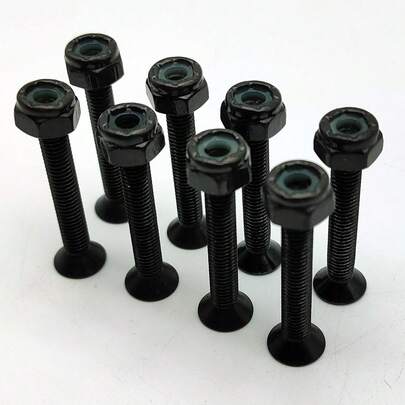 OJJS Longboard Riser Pads And Hardware Skateboard 0.12 (3mm) 0.3 (8mm) Black Risers And 1.4 (35mm) Bolts