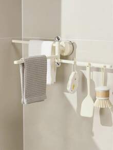 3-Arm Rotating Multifunctional Seamless Push-Pull Hook, Wall-Mounted Suction Cup Towel Rack, No-Drill Wall-Mounted Bathroom Storage Rack, Rotatable Clothes Hanger, Dishcloth Draining Shelf, Foldable Design, Storage Rack, Suitable For Shower Room, Kitchen, Balcony And Other Occasions. Can Store Towels, Hand Towels, Spoons, Spatulas And Other Tools. Ideal For Home And Dorm Installation. - Multicolor - View 8