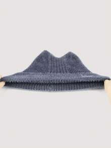 1 件儿童可爱猫耳钩针编织便帽，日常穿着，冬季