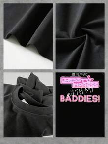 Causa sensación con esta camiseta estampada. Esta elegante y chic camiseta para mujer presenta un estampado divertido, perfecto para salidas informales y para marcar . Es cómoda y viene en colores vibrantes para un estilo diario. Talla extragrande. - Negro - Ver 4