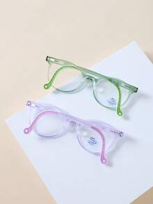 1 副 2025 年新款儿童防蓝光眼镜，无需度数，椭圆形，时尚学院风，适合 4-10 岁男孩和女孩，日常休闲阅读、电脑、电话 - 大橢圓形 - 查看 8