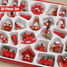 30pcs/Set Christmas Ornament Plush Toys Gift Box