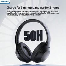 PHILIPS Căști Bluetooth fără fir TAH2020 cu anulare a zgomotului prin inteligență artificială pentru ciclism, durată lungă de viață a bateriei, potrivite pentru apeluri, jocuri și muzică (alb)