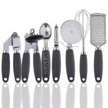 WWFW 7 Piece Set Stainless Steel Kitchen Set, Can Opener,  Whisk, Peeler, Kitchen - Black - View 1