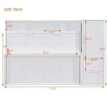 Queen Murphy Bed Wall Bed With Integrated Storage, Shelf, Wardrobe, And Storage Drawers, Multifunction Bed Saving Space For Bedroom, Sturdy And Stable, No Noise, No Box Springs Needed, Perfect For A Good Night's Sleep - White - View 8
