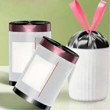 Heavy Duty Black Thick Non Tear Garbage Bag, Durable Polyethylene Used For Kitchen, Bathroom, Office, And Commercial Purposes, High-Quality Household Plus Large Drawstring Automatic Closing And Closing Hand-Held Plastic Garbage Bag - 黑色 - 查看 10