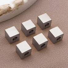 20 件不锈钢立方体隔珠隔珠散珠金属珠光面珠手链珠适用于 DIY 工艺项链珠宝制作用品 - 彩色 - 查看 10