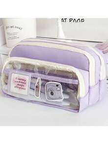 Estuche para lápices de gran capacidad y duradero, funda transparente para lápices de extra gran capacidad, diseño minimalista, fácil de transportar, perfecto para dibujo diario, adecuado como regalo de cumpleaños, aniversario, Día del Niño, Día del Maestro, regreso a la escuela para amigos, familiares, estudiantes, estuche para lápices, útiles escolares, regreso a la escuela