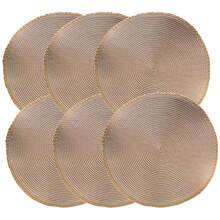 4 Stücke/6 Stücke/8 Stücke runde Tischsets mit abgerundeten Kanten, 6er Set, beige Tischsets hitzebeständig, isoliert, fleckabweisend, geeignet für Dinner, Hochzeit, Party, 6er Tischset-Set kann als Tischsets und Dekorationen verwendet werden, runde Tischsets ideal für Weihnachten, Thanksgiving, Silvester Feiern, Küche, Hotel, Restaurant, Geburtstag, Einweihungsparty, Familientreffen, Hochzeit, Ostern, Innen- und Außenbereich