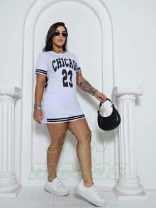 Women's T-Shirt Dress 23 100% Cotton Short Sleeve Women's T-Shirt Foreign Fashion - trắng - Xem 4