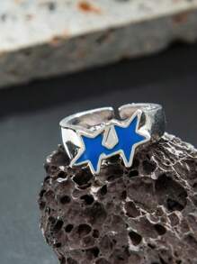 1pc Fashionable Casual Punk Star Ring, Adjustable Multi-Color Single Ring, Couple Ring, Holiday Gift - Star Horse Ring - View 7