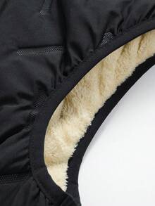 Men's Sleeveless Puffy Vest - Comfortable, Suitable For Running And Outdoor Sports, With Multiple Pockets, Black Collar Design, Casual Layering Piece | Zip-Up Front Vest | Polyester Vest