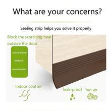 1pc Under Door Draft Stopper, Weather Stripping Door Seal, Home Improvement, Bottom Of Door Sweep, Garage Window Blocker Noise Dust Insulation Draft Guard, 3.3FT,Adjustable Door Sweep Anti-Collision Strong Adhesive Weather Stripping Tape Soundproof Draught Stoppers