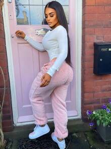 Women Button Half Placket Long Sleeve Ribbed Knit Slim Fit Bodysuit Versatile Spring/Autumn Casual Daily Wear