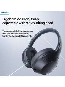 PHILIPS TAH2020 主動降噪頭戴式耳機 無線藍牙 超長續航力 舒適頭戴設計 高畫質通話 辦公室學習旅行耳機 黑色 - 黑色 - 查看 3