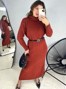 Women Long Dresses - Camel - View 2