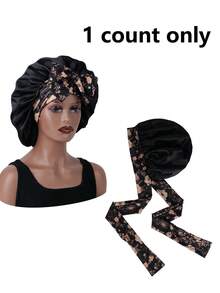 Mũ ngủ bằng lụa có thể điều chỉnh, phù hợp với tóc xoăn tự nhiên, khăn trùm đầu unisex. - Hồng - Xem 33