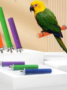 Parrot Claw Grinding Stick, Natural Wooden Perch For Small Birds, Non-Slip & Wear-Resistant Scratching Post, Cage Exercise Claw Trainer, Pet Bird Supplies - Multicolor - View 12