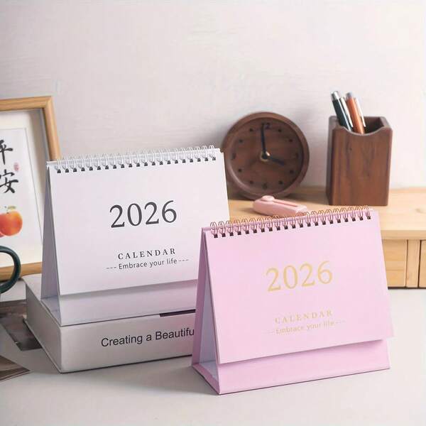2026 Creative Desktop Calendar Set, 9 Styles 8 Colors Available, Lightweight And Practical