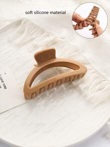 1Pc This Cross-Border Soft Material Hair Clip Is Soft And Anti-Collision, With A 9cm Semi-Circular Soft Silicone Material Hair Clip That Is Resistant To Falls. It Is A Women's Hair Clip Clip With A Hairpin And A Half Zip Hair Hair Claw At The Back Of The Head. It Is A Women's Accessory And Suitable For Giving Gifts To Friends, Teachers, Birthdays Or Halloween, Autumn Hair Accessories Fashion Claw Clips Elegant Hair Clutch Clips For Hair Winter For Vacation Outfits Woman - Multicolor - View 10