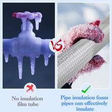 37 英寸长管道隔热泡沫管，内径 7/8 英寸 1-1/3 英寸 1-3/4 英寸 2 英寸，自粘式预切泡沫管套，聚乙烯带铝箔，用于龙头、冬季室外管道、洒水器、热水器管道防冻 - ID 22mm/0.87in - 查看 7