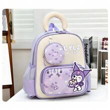 Sanrio 1 pieza Mochila de dibujos animados de Sanrio Kuromi, My Melody, Cinnamoroll, mochila ligera y adorable de Kuromi y My Melody para niños y niñas, bolsas rosas y moradas