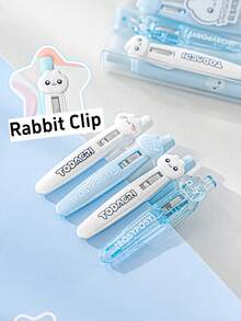 4pcs Cute Rabbit Shaped Neutral Pens Set, 0.5mm Tip, Black Ink, Suitable For Daily Writing, Office, Students Back To School Gift - Black - View 5