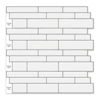 5 Pcs Peel And Stick Backsplash Tiles, 12x12 Inch Self Adhesive Subway Tiles For Kitchen And Bathro