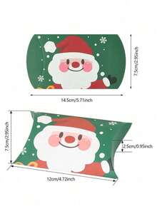 20PCS/10PCS Merry Christmas Pillow Gift Boxes, Cartoon Santa Claus & Snowman & Elk Pattern Paper Candy Packaging Boxes For Holiday Xmas Party Favors Decorations, Christmas Valentine Day