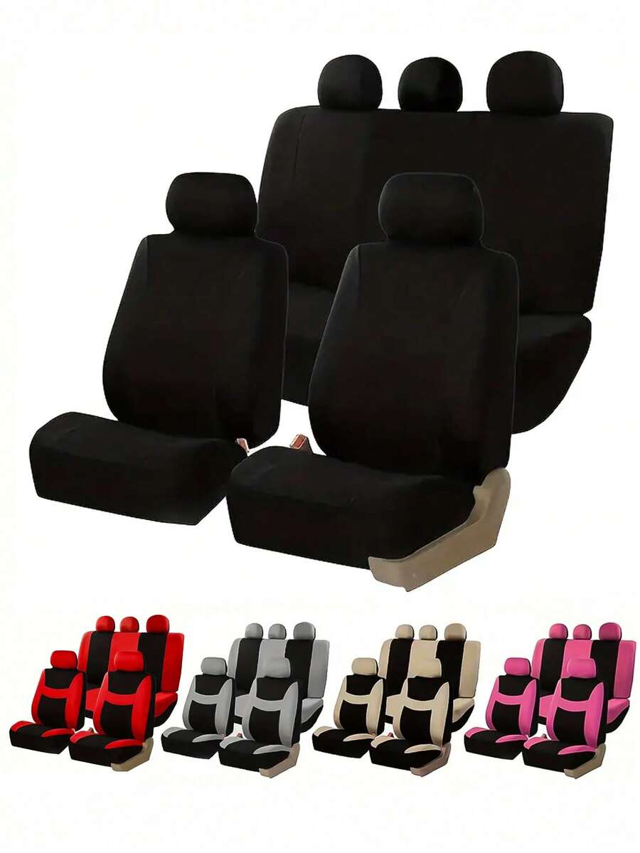 9/4 wodoodporne pokrowce na siedzenia samochodowe, luksusowe i eleganckie, wygodne pokrowce na 5 foteli, całoroczne, pasujące do SUV-ów, sedanów i vanów, kompatybilne z poduszkami powietrznymi. Zestaw 9 szt. zawiera: 2 pokrowce na przednie siedzenia, 1 pokrowiec na oparcie, 1 pokrowiec na tylne siedzenie, 5 pokrowców na zagłówki. Zestaw 4 szt. zawiera: 2 pokrowce na przednie siedzenia, 2 pokrowce na zagłówki.