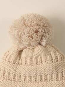 1 pièce Bonnet bébé garçon fille nouveau-né bambin enfant pompon noir chapeau tricoté douillet hiver chaud mignon style Y2K - 1PC - Voir 8