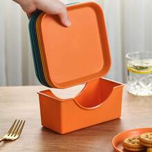 Un juego de bandejas para huesos - Color macarrón - Bandeja para aperitivos y dulces, bandeja para huesos, bandeja de mesa, bandeja de basura con caja de almacenamiento base, adecuada para picnics al aire libre, cocinas del hogar, restaurantes, escuelas