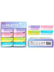 1pc Fun CuteColor Palette Eraser Girl Pencil Eraser Student Rubber Cartoon Pen Eraser Children School Supplies Prizes Office Eraser