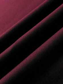 Women's Elegant Stand Collar Floor-Length Dress | Mermaid Hem Bell Sleeves Slim-Fit Casual Outfit | Suitable For Commute, Date, Gathering, Banquet, - Burgundy - View 8