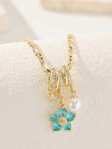 1 Bộ 2 dây chuyền mặt ngọc trai hình ngôi sao và hoa 5 chiếc, dây chuyền choker tinh tế và cá nhân hóa, phù hợp cho phụ nữ, phù hợp cho mùa hè, bãi biển, lễ Phục sinh, làm quà tặng hoặc tự đeo - Vàng - Xem 11