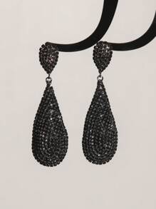 时尚迷人心形 CZ 水晶耳环耳钉婚礼派对毕业珠宝 1 对