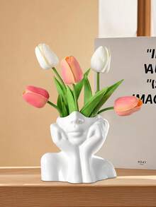 1pc Minimalist Female Beauty Face Makeup Brush Storage, Vase, Suitable For Home Decor, Bedroom Decor, Office And Students, Storage,Wedding Decor,House Decor,Jewelry Organiser,Party Decorations,The Best Gift