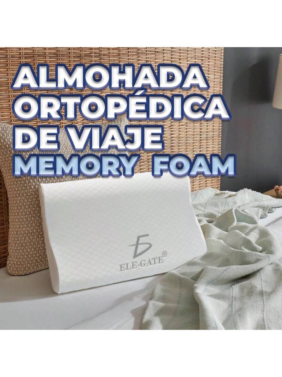 Pillo de viaje de espuma de memoria ortopédica