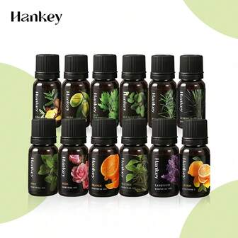 1pc Of Pure Natural Essential Oils, Suitable For Multiple Scenarios Such As Bedrooms And Bathrooms. Aromatic Essential Oil Diffuser, Scented Candle, Scented Stove, Diffuser Stone, Humidifier, Car Scented Diffuser, Household Scented Essential Oils (Mugwort, Mint, Olive, Green Tea, Rose, Rosemary, Lemon, Lemongrass, Ginger, Orange, Lavender) Eucalyptus 12 Flavors To Choose From, 10 Ml /0.34FL.OZ